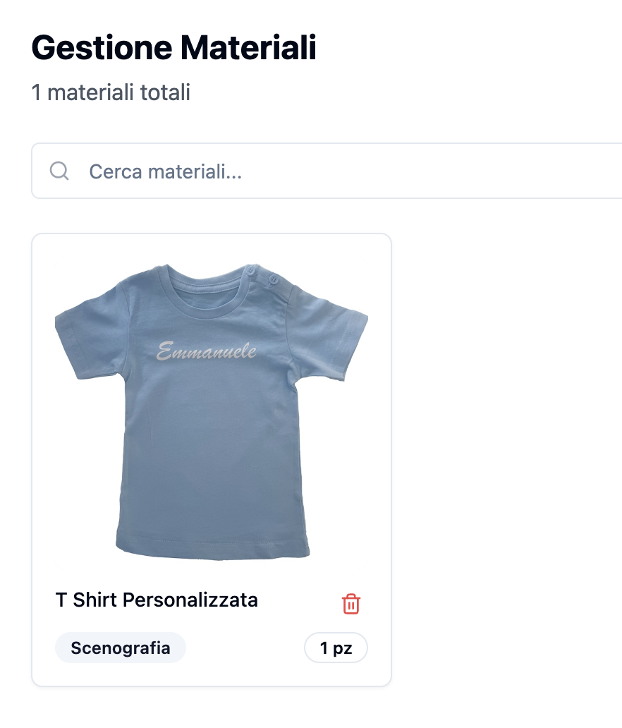 Gestione materiali e attrezzature